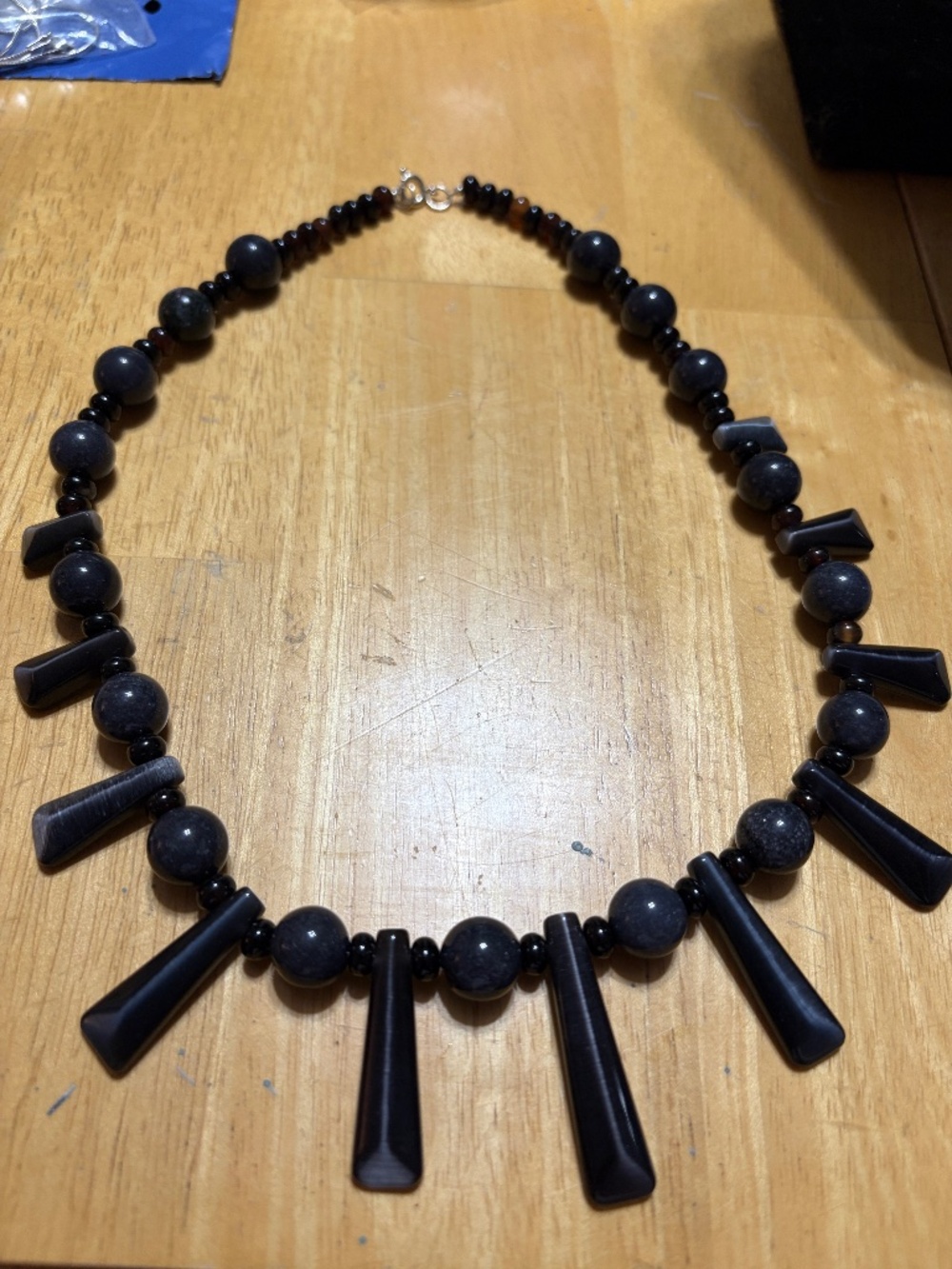 Black bead necklace